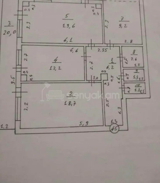 3 Սենյականոց Բնակարան, 98քմ, 12/14 հարկ, Նորմալ Վիճակում