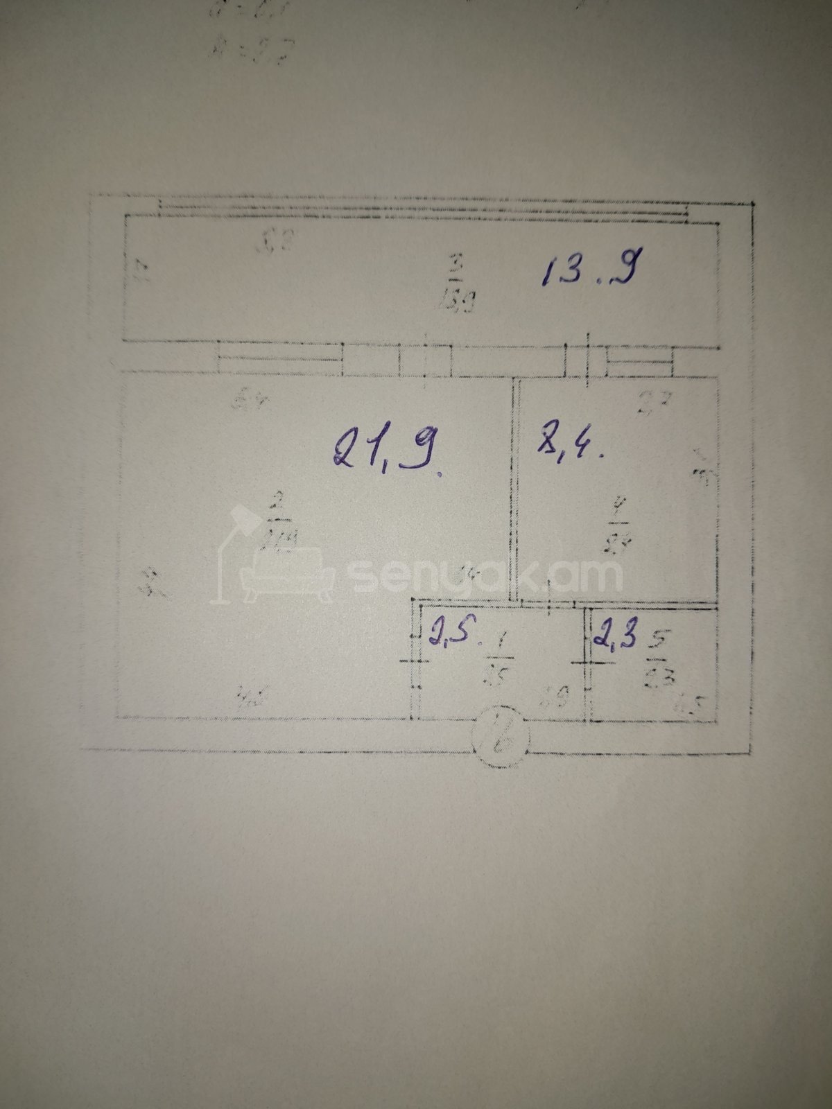 1 Սենյականոց Բնակարան, 49քմ, 5/12 հարկ, Պետական Վիճակում