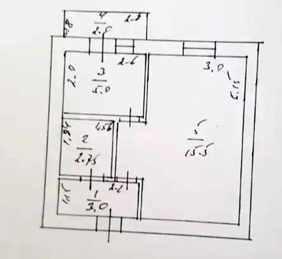 1 Սենյականոց Բնակարան Քարե Շենքում, 29քմ, 5/5 հարկ, Պետական Վիճակում