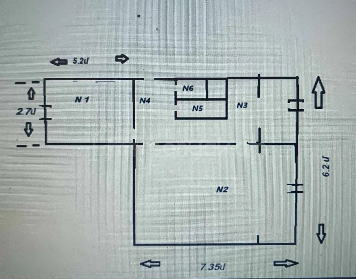 2 Սենյականոց Բնակարան Քարե Շենքում, 60քմ, 1/5 հարկ, Կոսմետիկ Վերանորոգված