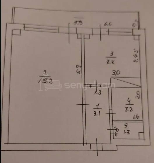 1 Սենյականոց Բնակարան, 43քմ, 9/10 հարկ, Նորմալ Վիճակում