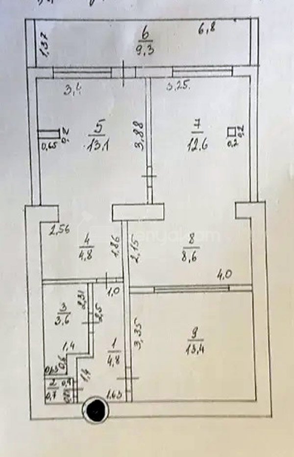 2 Սենյականոց Բնակարան Քարե Շենքում, 70քմ, 4/5 հարկ, Նորմալ Վիճակում