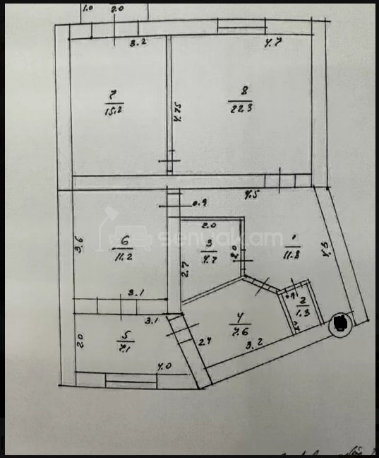 3 Սենյականոց Բնակարան Քարե Շենքում, 85քմ, 5/5 հարկ, Պետական Վիճակում