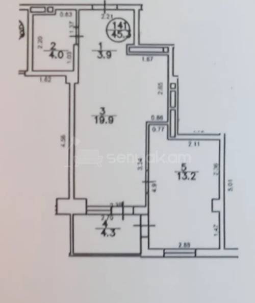 2 Սենյականոց Բնակարան Նորակառույցում, 46քմ, 11/13 հարկ, Կապիտալ Վերանորոգված