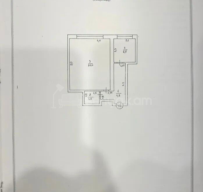 1 Սենյականոց Բնակարան Քարե Շենքում, 34քմ, 3/4 հարկ, Կապիտալ Վերանորոգված