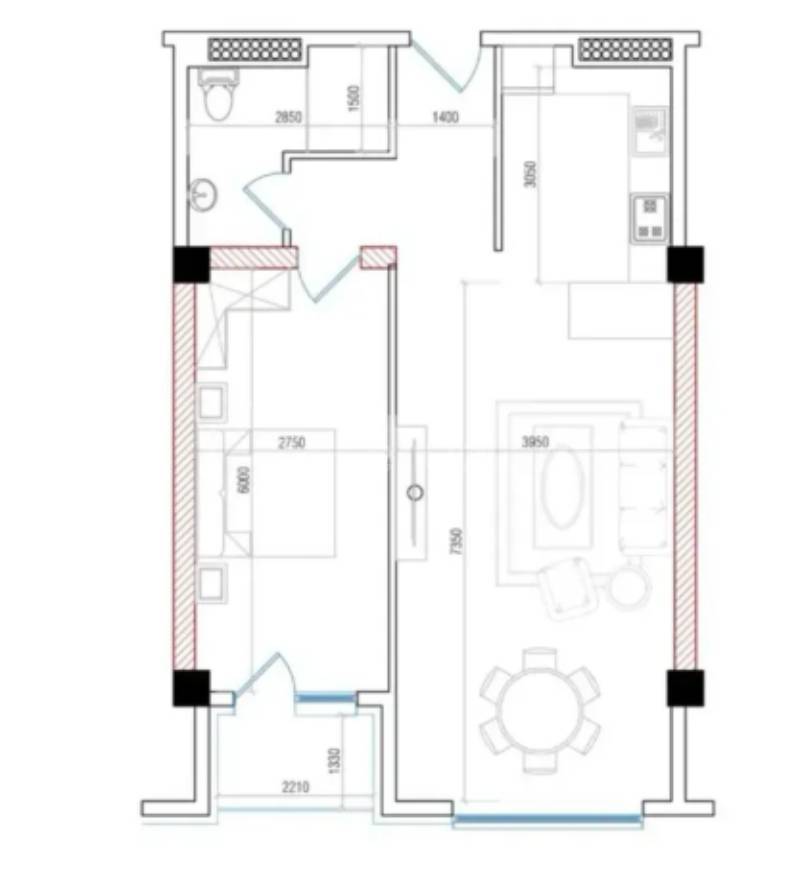 2 Սենյականոց Բնակարան, 70քմ, 5/16 հարկ, Զրոյական Վիճակում