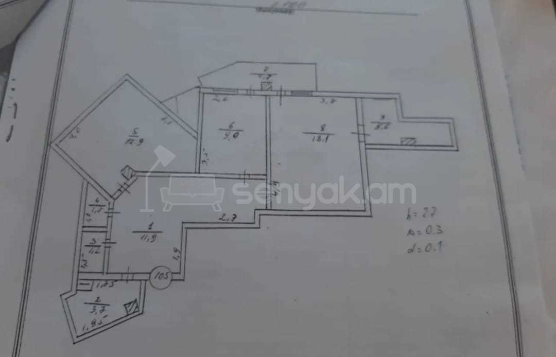 2 Սենյականոց Բնակարան, 73քմ, 15/16 հարկ, Նորմալ Վիճակում