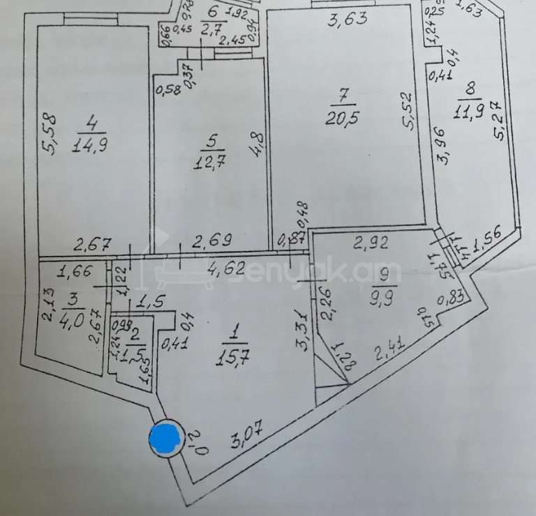 3 Սենյականոց Բնակարան, 94քմ, 13/16 հարկ, Կոսմետիկ Վերանորոգված