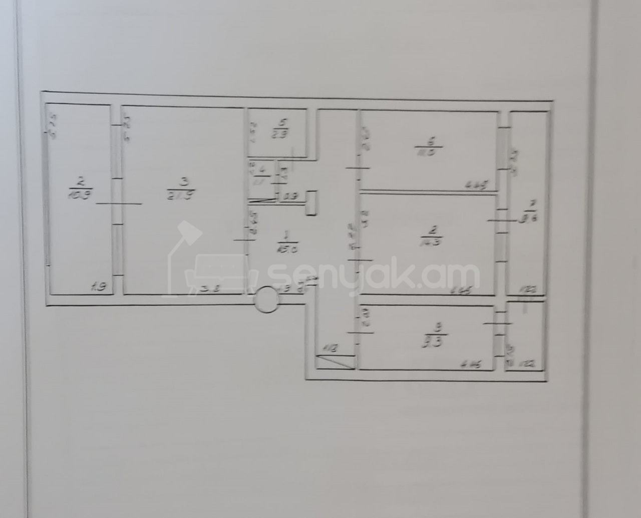 3 Սենյականոց Բնակարան, 97քմ, 4/9 հարկ, Պետական Վիճակում