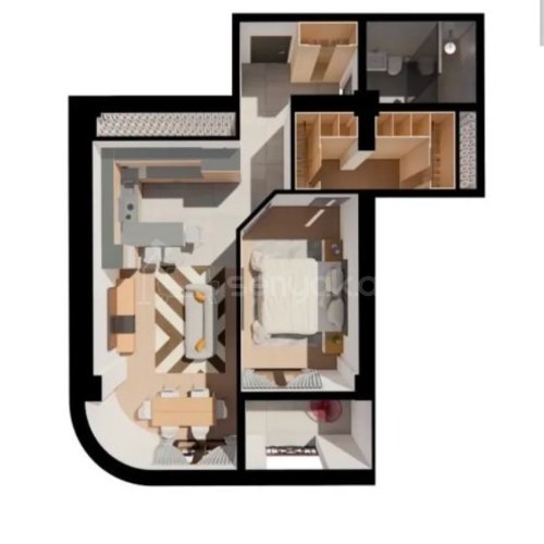 2 Սենյականոց Բնակարան Նորակառույցում, 65քմ, 15/17 հարկ, Զրոյական Վիճակում