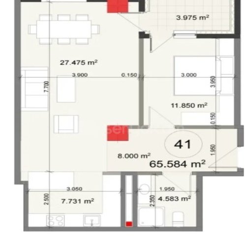 2 Սենյականոց Բնակարան Նորակառույցում, 65քմ, 7/14 հարկ, Զրոյական Վիճակում