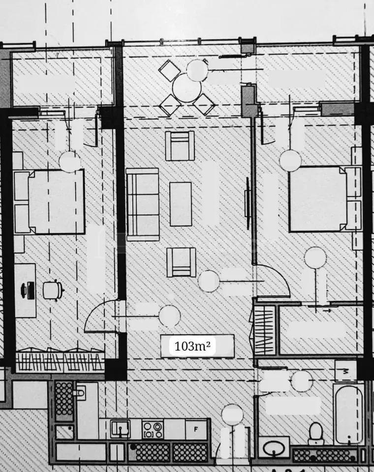 3 Սենյականոց Բնակարան Նորակառույցում, 103քմ, 8/18 հարկ, Զրոյական Վիճակում