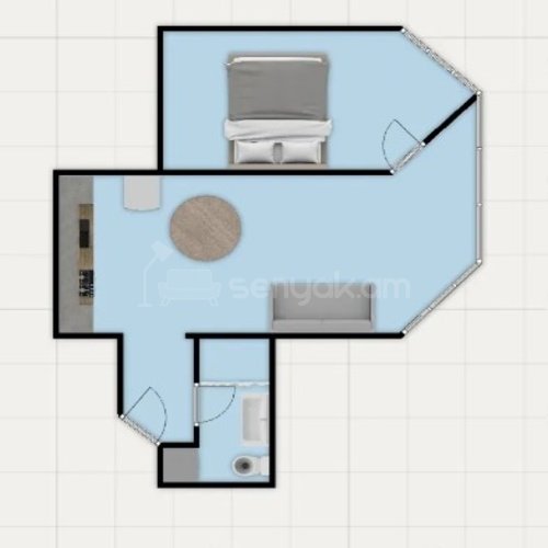 2 Սենյականոց Բնակարան Քարե Շենքում, 44քմ, 8/9 հարկ, Կոսմետիկ Վերանորոգված