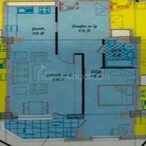 2 Սենյականոց Բնակարան Նորակառույցում, 69քմ, 14/16 հարկ, Զրոյական Վիճակում