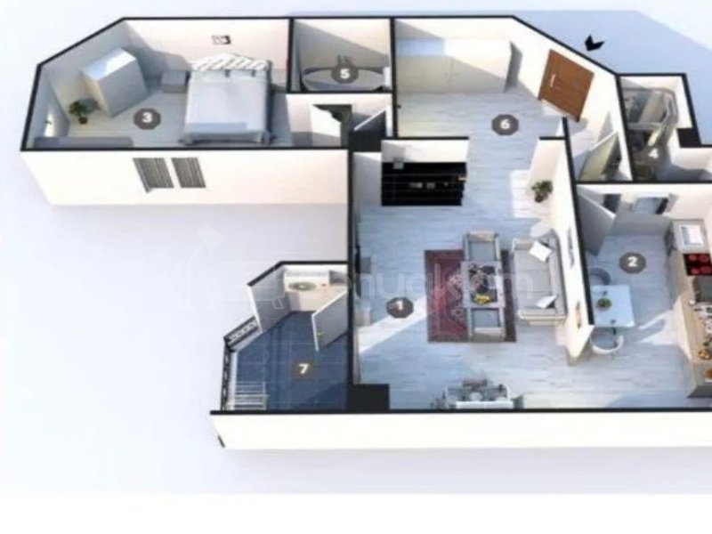 2 Սենյականոց Բնակարան Նորակառույցում, 80քմ, 13/14 հարկ, Զրոյական Վիճակում