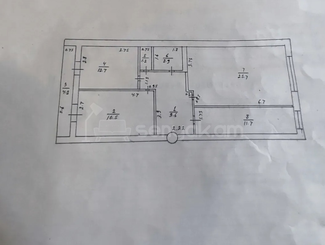 3 Սենյականոց Բնակարան Քարե Շենքում, 79քմ, 2/5 հարկ, Պետական Վիճակում