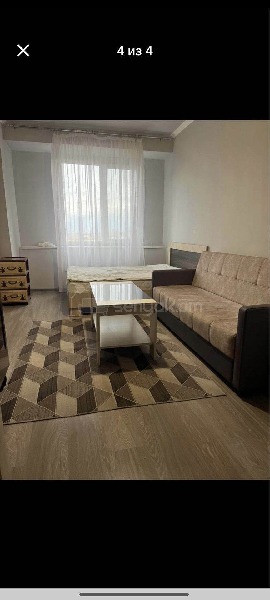 1 Սենյականոց Բնակարան Քարե Շենքում, 30քմ, 5/9 հարկ, Նորմալ Վիճակում, Կահավորված