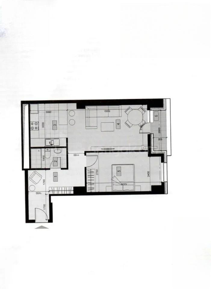 2 Սենյականոց Բնակարան Նորակառույցում, 58քմ, 16/18 հարկ, Զրոյական Վիճակում