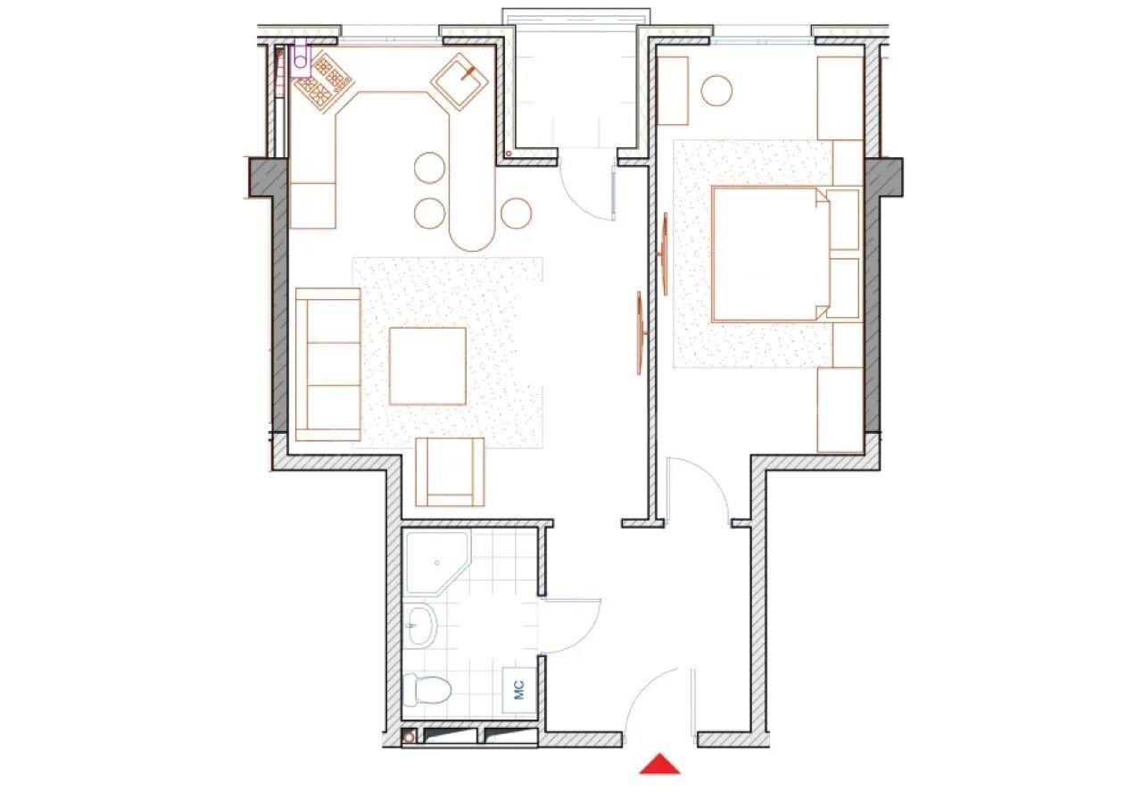 2 Սենյականոց Բնակարան Նորակառույցում, 58քմ, 7/15 հարկ, Զրոյական Վիճակում