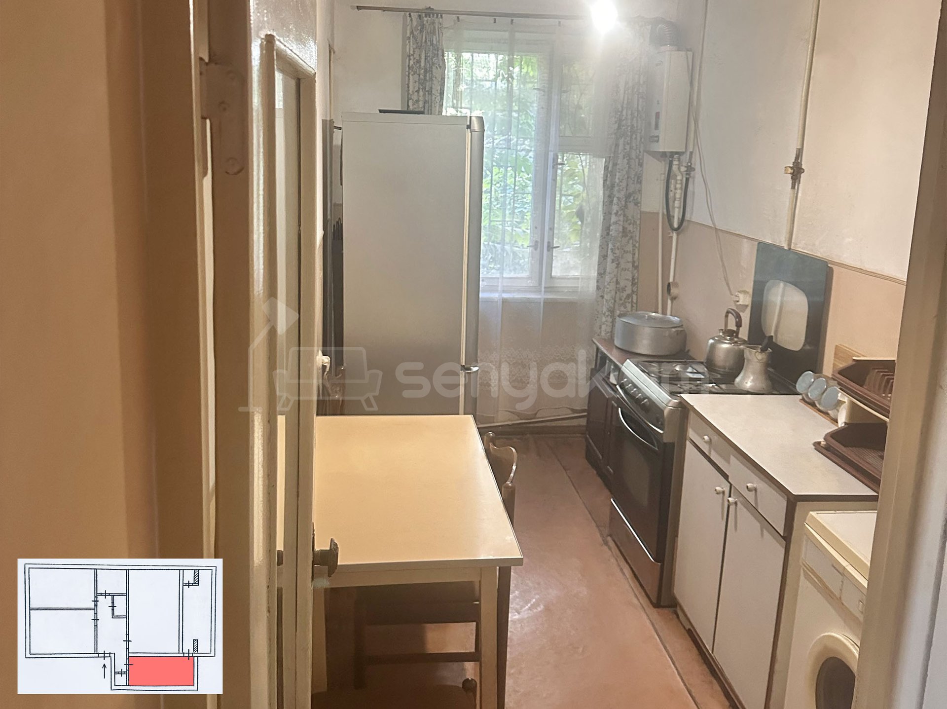 3 Սենյականոց Բնակարան, 74քմ, 1/9 հարկ, Պետական Վիճակում