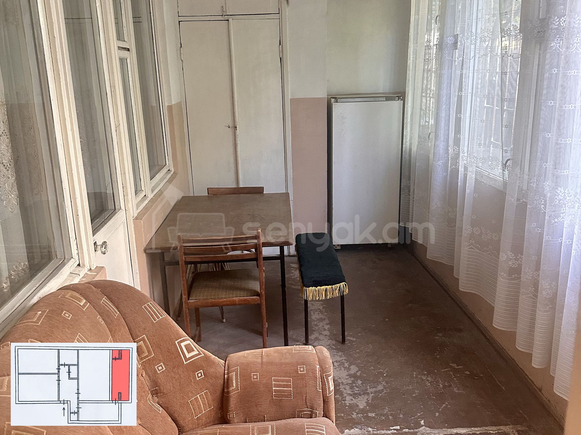 3 Սենյականոց Բնակարան, 74քմ, 1/9 հարկ, Պետական Վիճակում