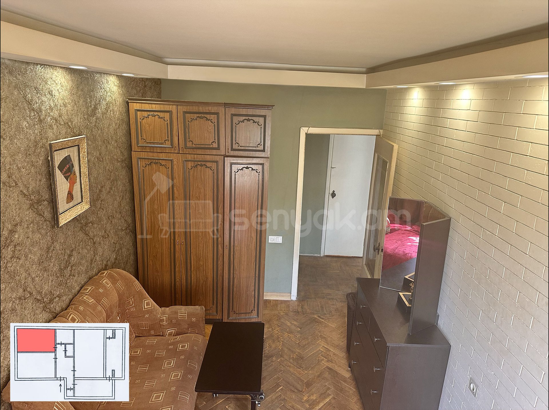 3 Սենյականոց Բնակարան, 74քմ, 1/9 հարկ, Պետական Վիճակում