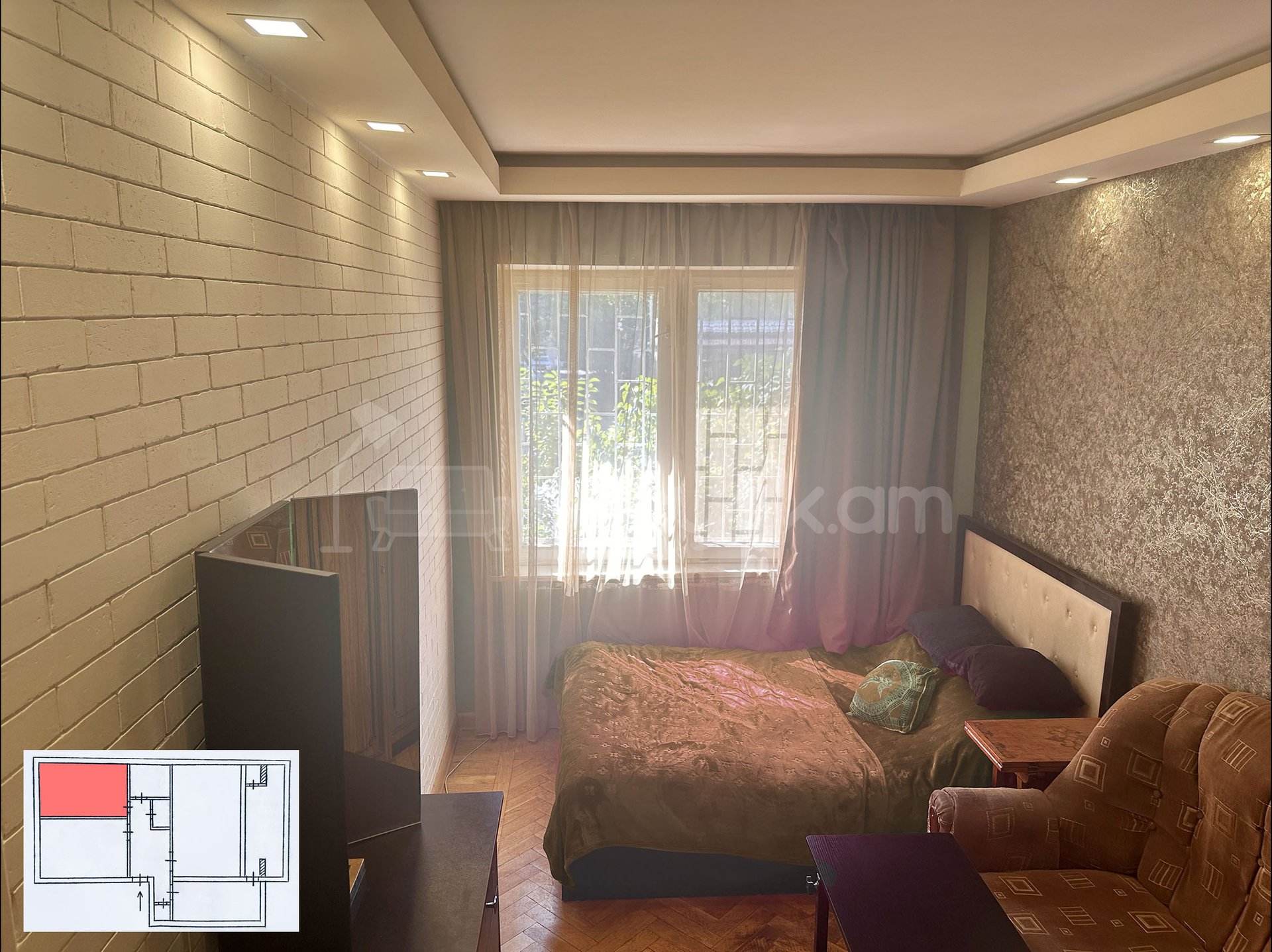 3 Սենյականոց Բնակարան, 74քմ, 1/9 հարկ, Պետական Վիճակում