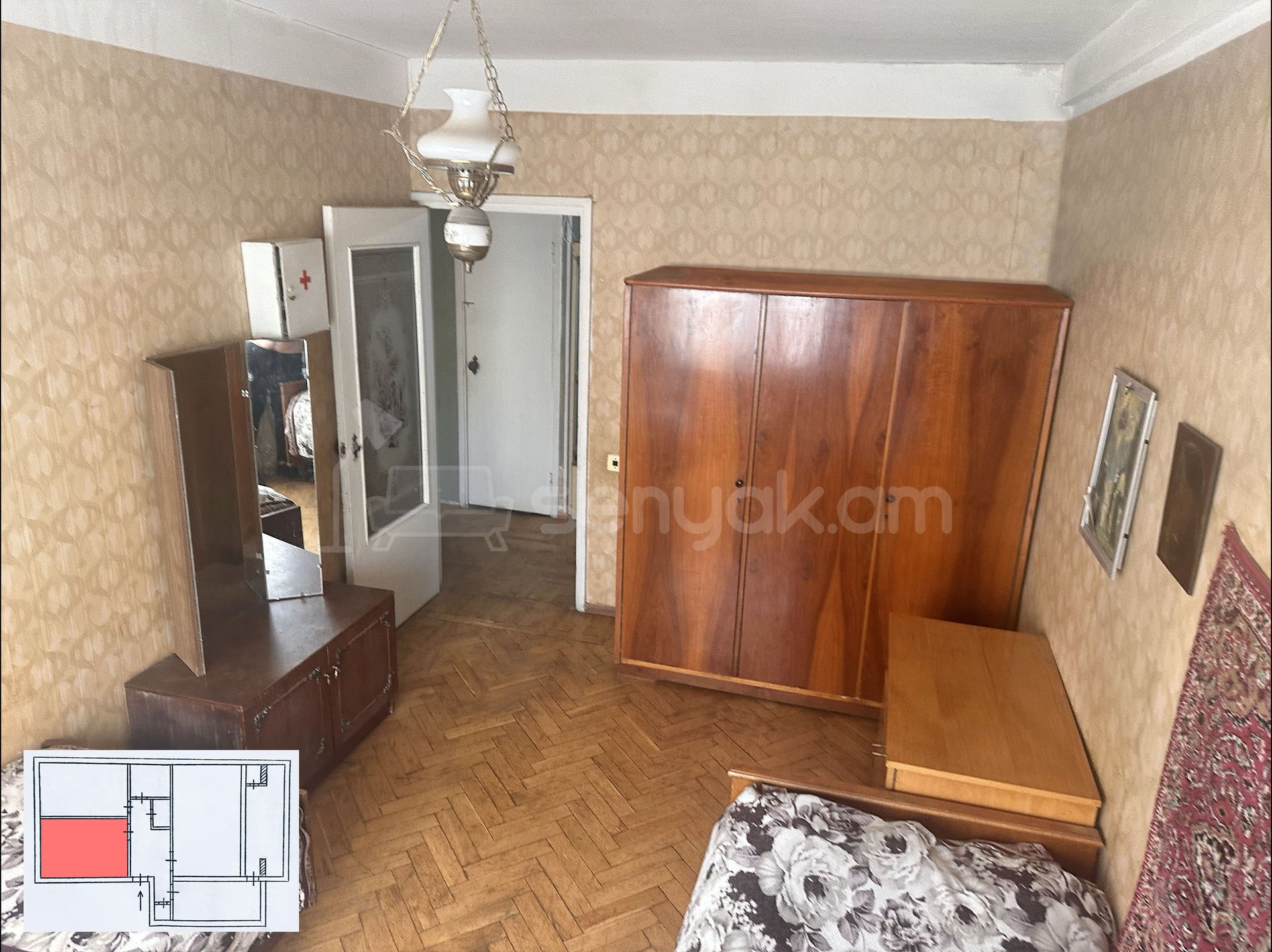 3 Սենյականոց Բնակարան, 74քմ, 1/9 հարկ, Պետական Վիճակում