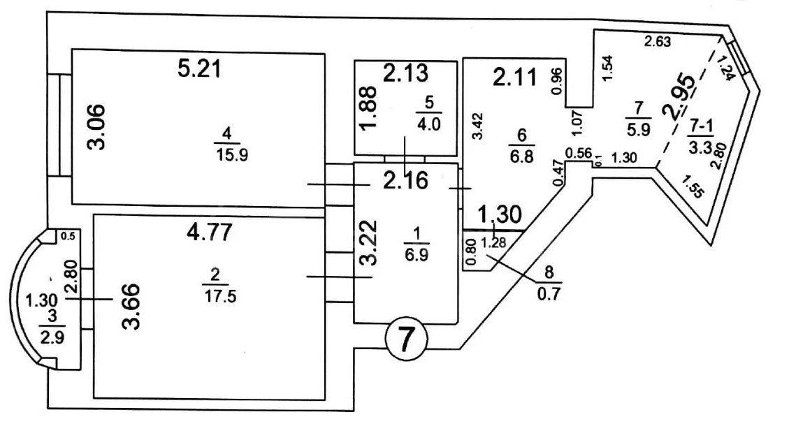 2 Սենյականոց Բնակարան Քարե Շենքում, 64քմ, 3/5 հարկ, Կապիտալ Վերանորոգված