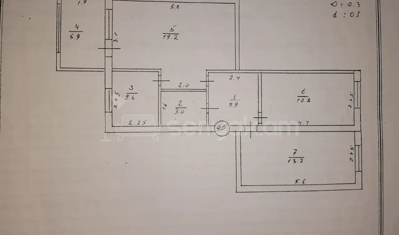 3 Սենյականոց Բնակարան, 64քմ, 5/5 հարկ, Պետական Վիճակում