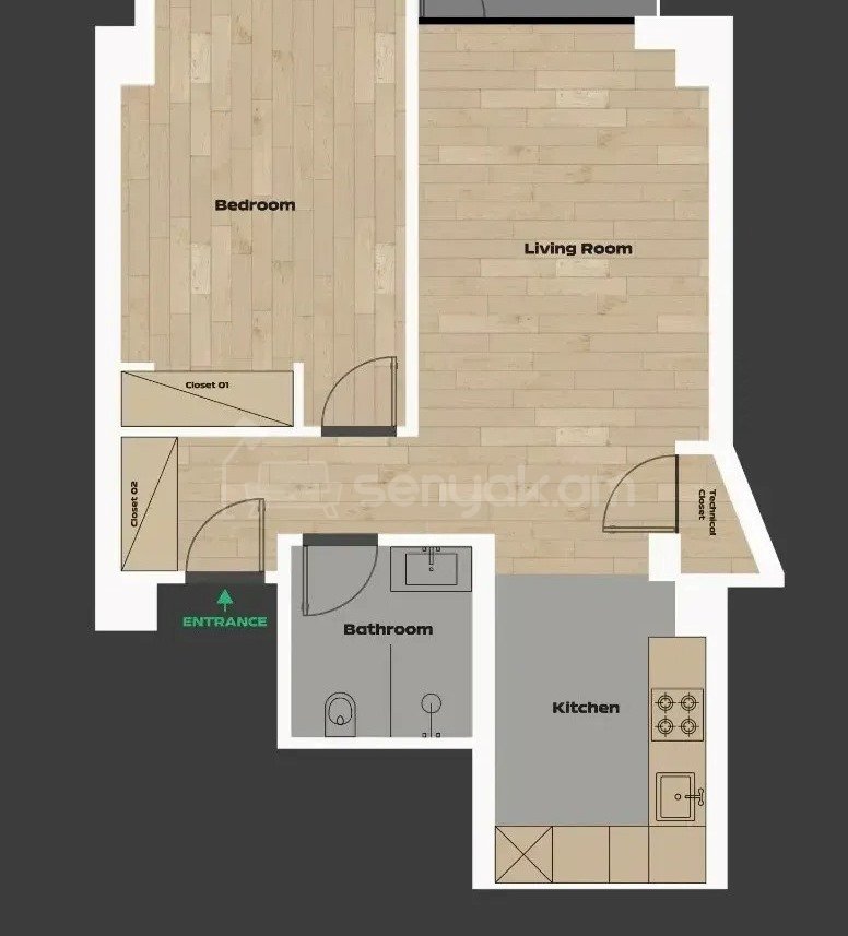 2 Սենյականոց Բնակարան, 54քմ, 2/18 հարկ, Կապիտալ Վերանորոգված