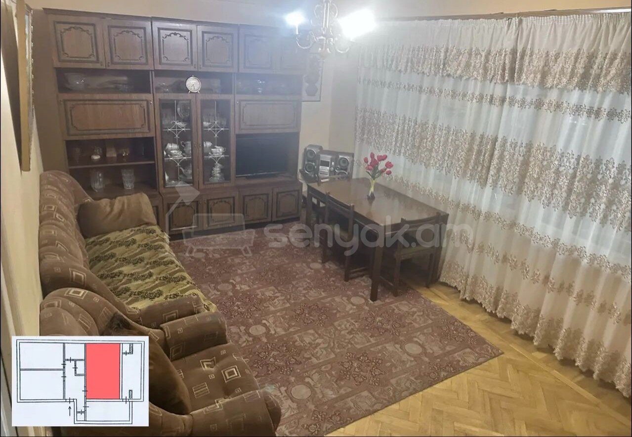 3 Սենյականոց Բնակարան, 74քմ, 1/9 հարկ, Պետական Վիճակում