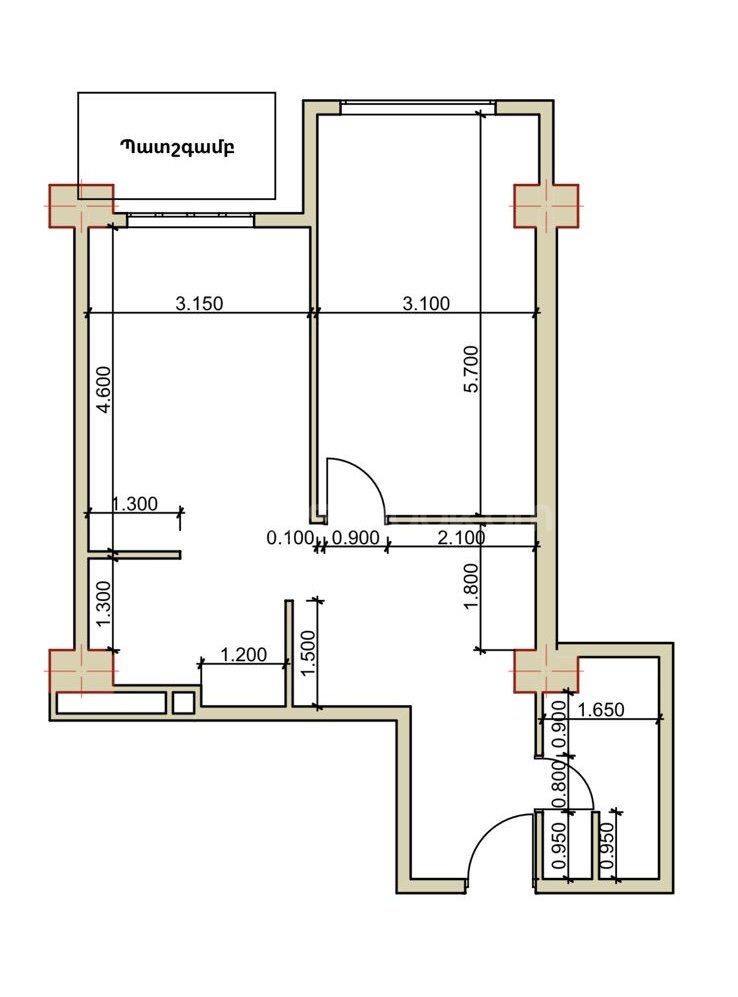 2 Սենյականոց Բնակարան Նորակառույցում, 60քմ, 10/18 հարկ, Զրոյական Վիճակում