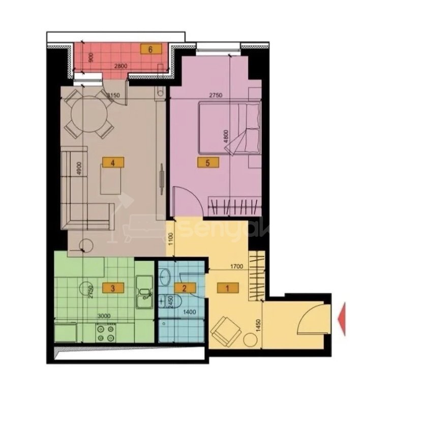 2 Սենյականոց Բնակարան Նորակառույցում, 55քմ, 10/18 հարկ, Զրոյական Վիճակում