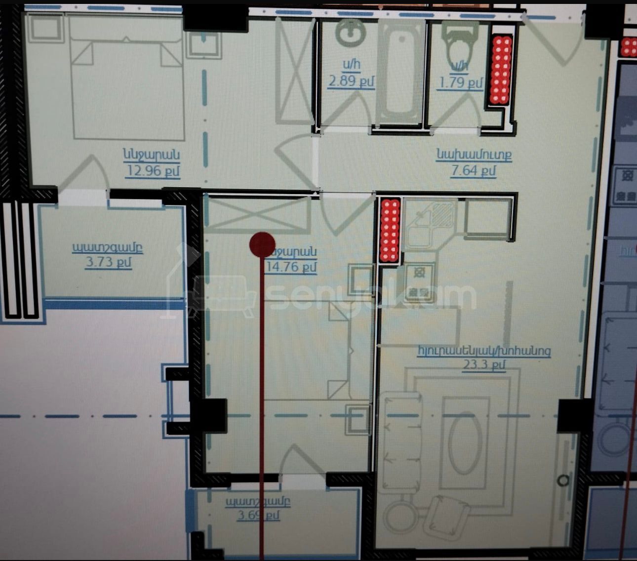 2 Սենյականոց Բնակարան Նորակառույցում, 70քմ, 10/14 հարկ, Զրոյական Վիճակում