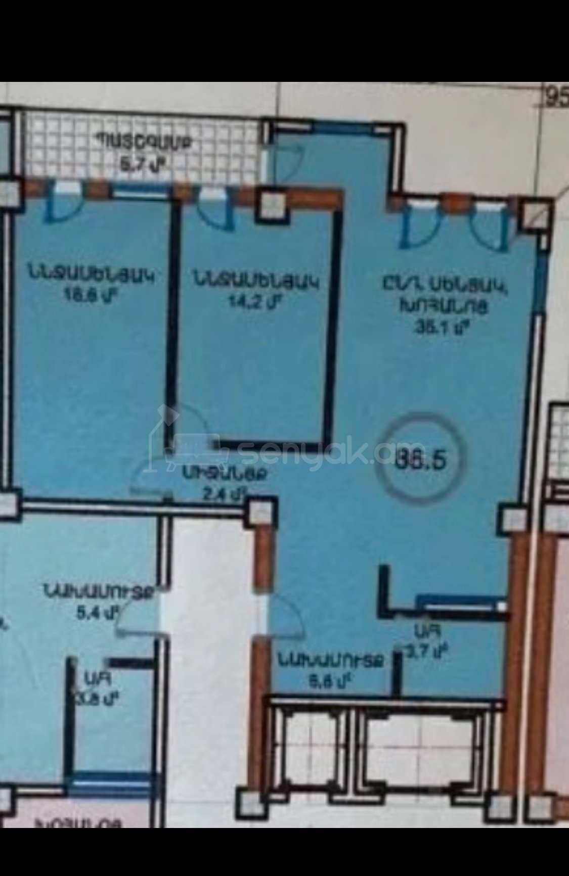 3 Սենյականոց Բնակարան Նորակառույցում, 86քմ, 13/16 հարկ, Զրոյական Վիճակում