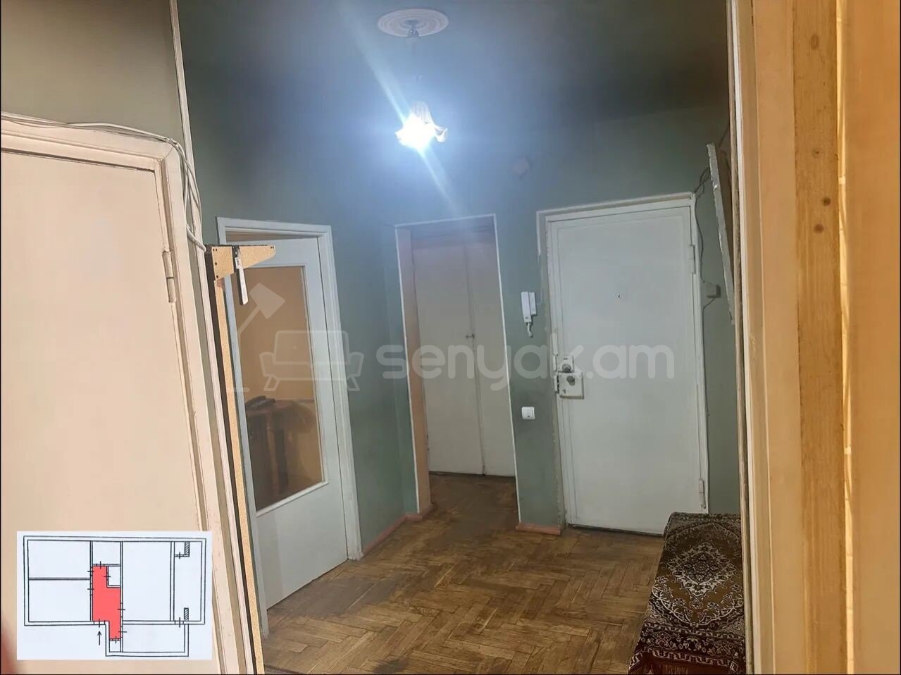 3 Սենյականոց Բնակարան, 74քմ, 1/9 հարկ, Պետական Վիճակում