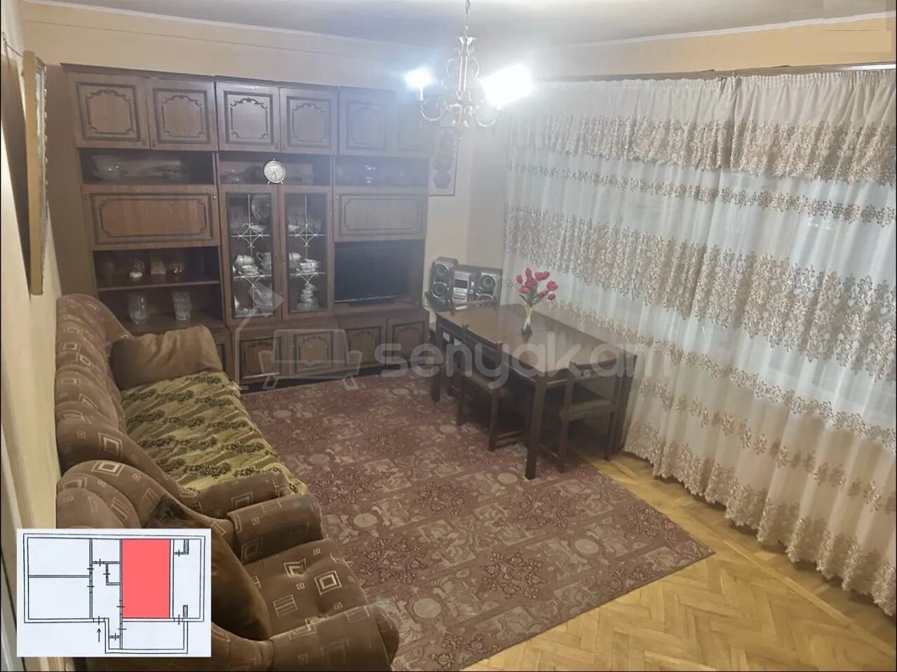 3 Սենյականոց Բնակարան, 74քմ, 1/9 հարկ, Պետական Վիճակում