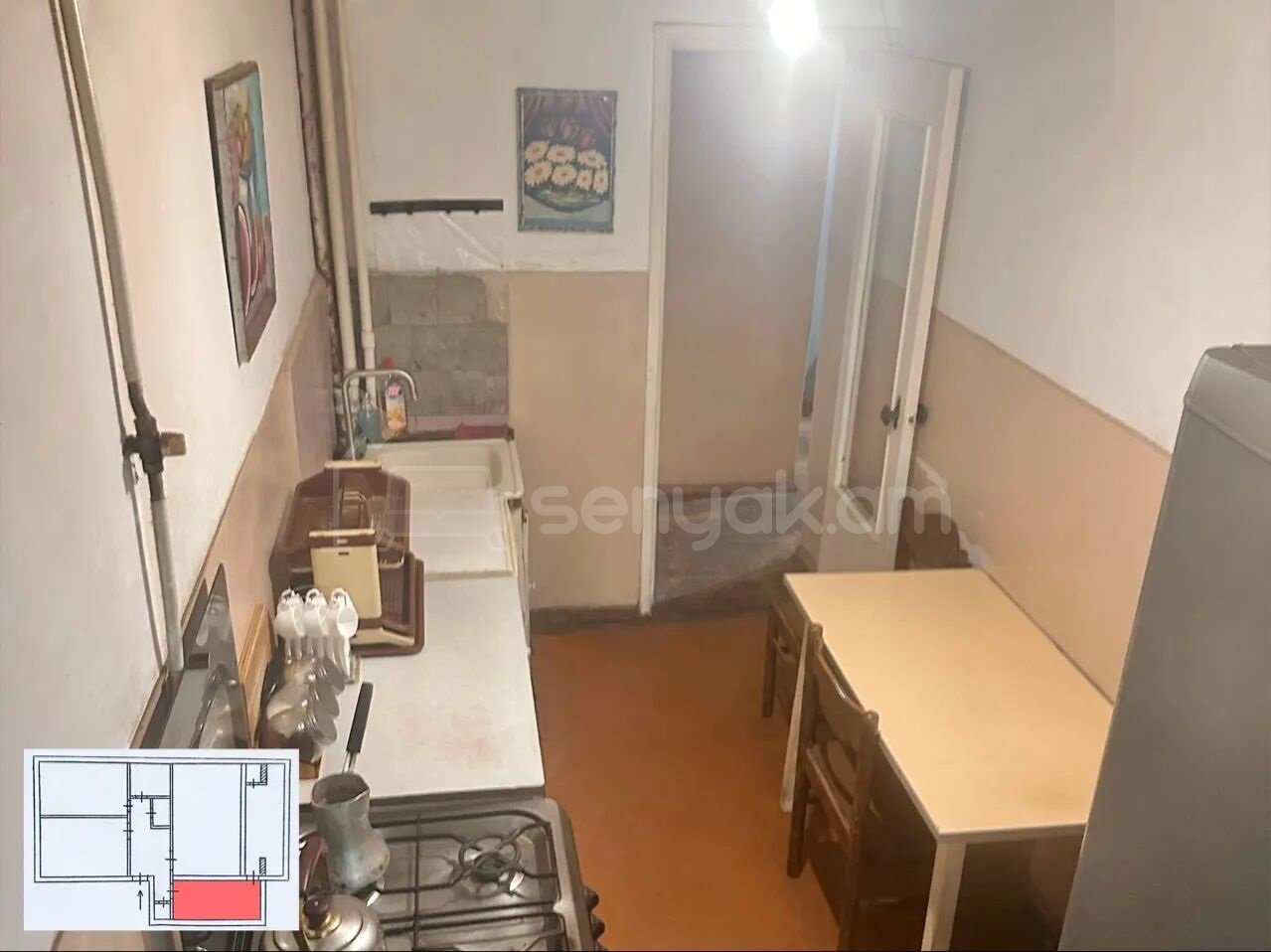 3 Սենյականոց Բնակարան, 74քմ, 1/9 հարկ, Պետական Վիճակում