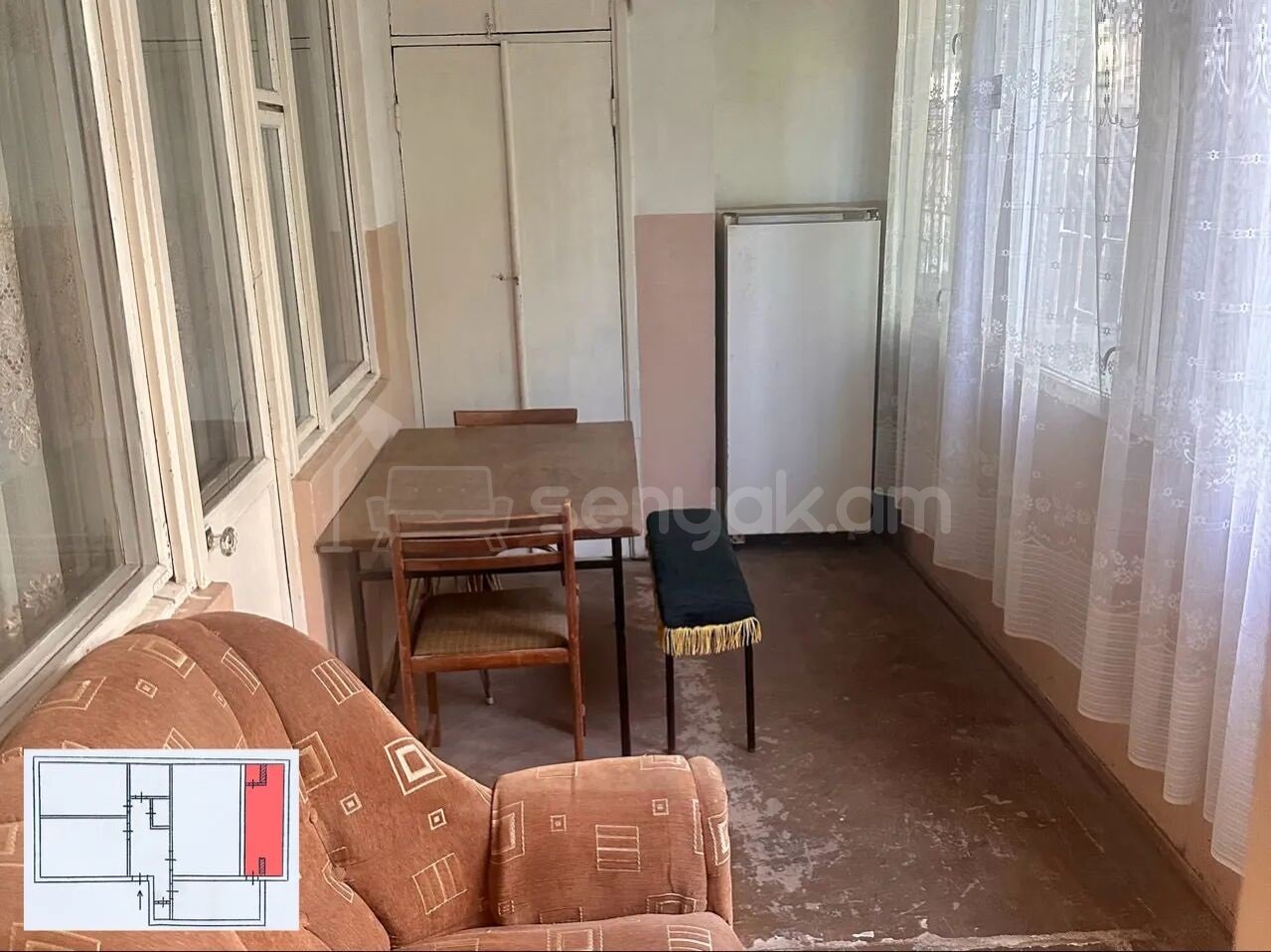 3 Սենյականոց Բնակարան, 74քմ, 1/9 հարկ, Պետական Վիճակում