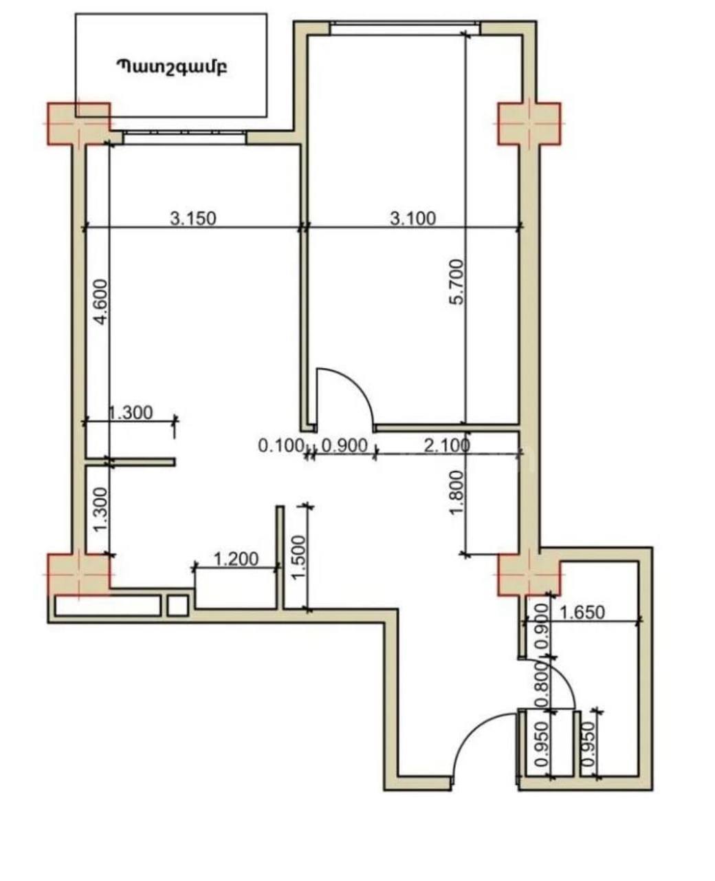 2 Սենյականոց Բնակարան, 59քմ, 10/16 հարկ, Զրոյական Վիճակում