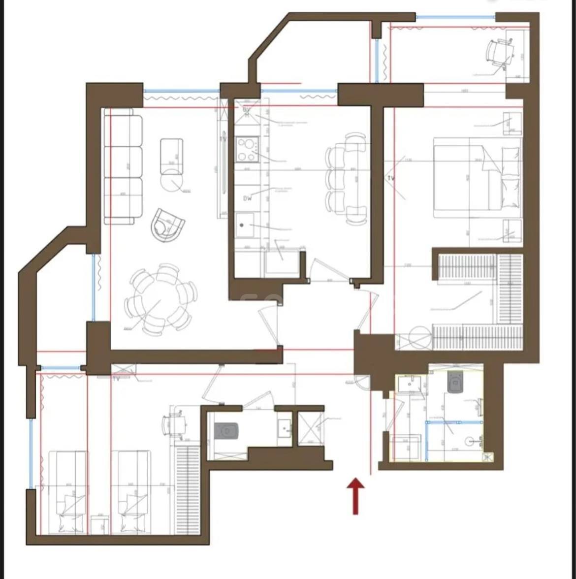 3 Սենյականոց Բնակարան Նորակառույցում, 87քմ, 13/16 հարկ, Զրոյական Վիճակում