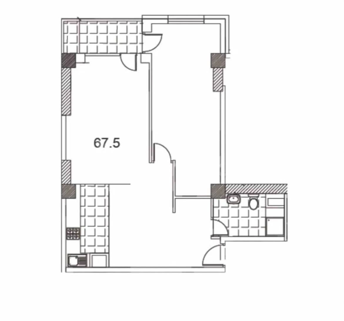2 Սենյականոց Բնակարան, 68քմ, 8/15 հարկ, Զրոյական Վիճակում