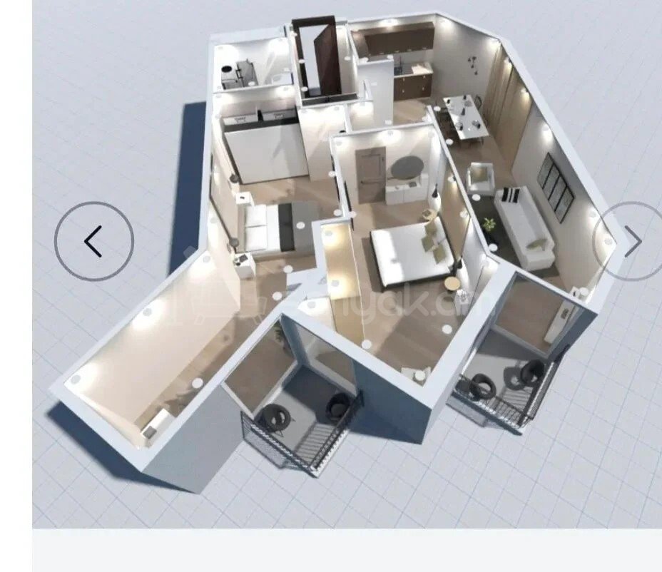 3 Սենյականոց Բնակարան Նորակառույցում, 92քմ, 4/19 հարկ, Զրոյական Վիճակում