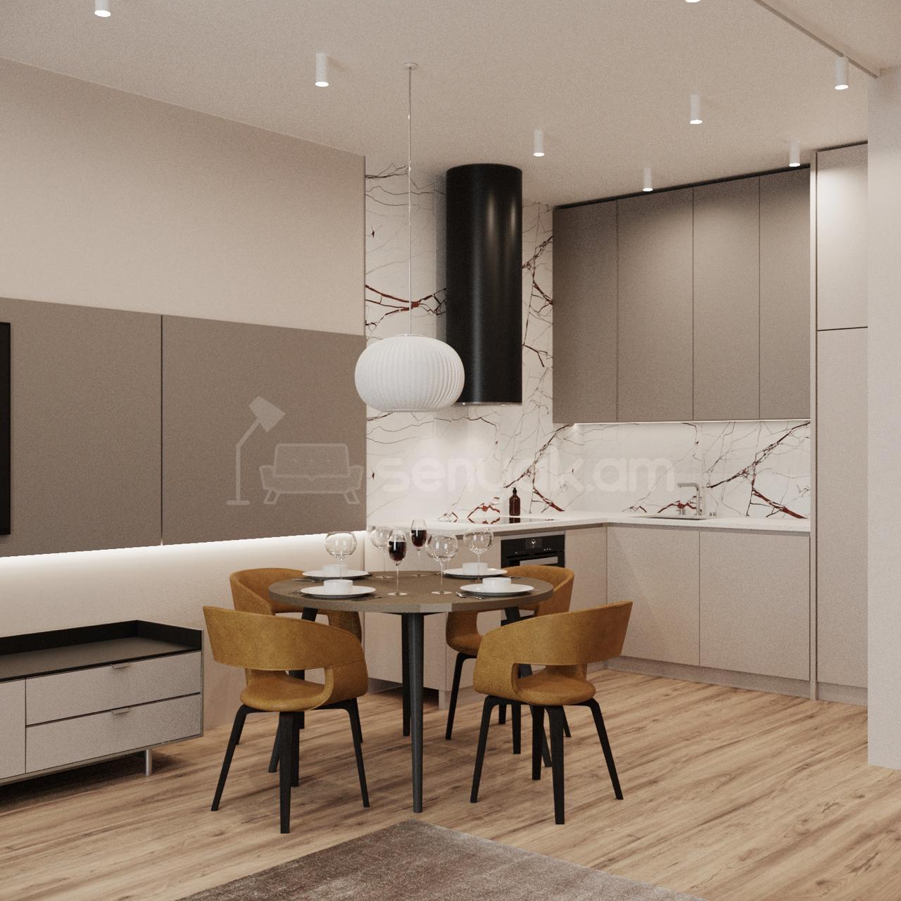 3 Սենյականոց Բնակարան Նորակառույցում, 60քմ, 14/17 հարկ, Դիզայներական Վերանորոգված