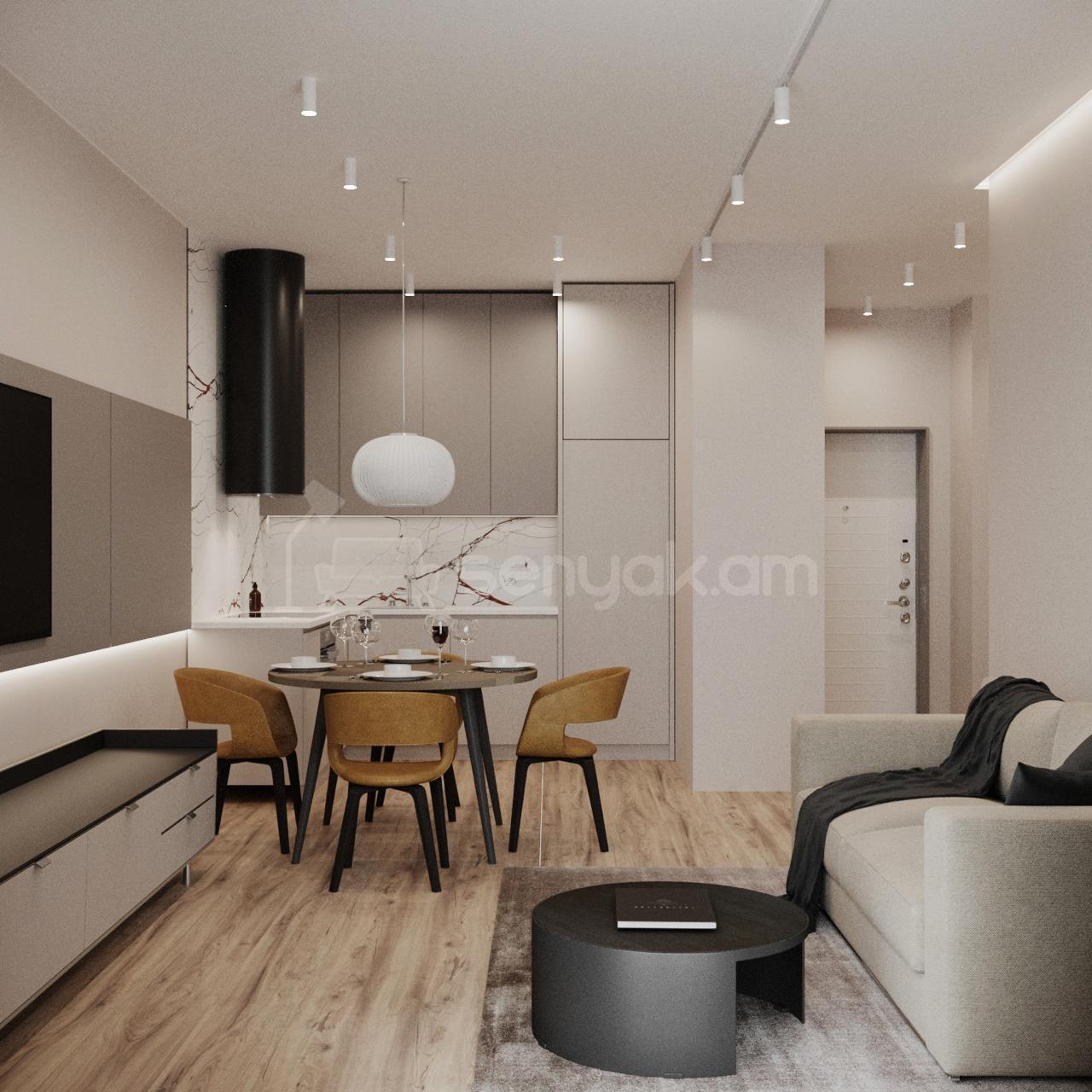 3 Սենյականոց Բնակարան Նորակառույցում, 60քմ, 14/17 հարկ, Դիզայներական Վերանորոգված