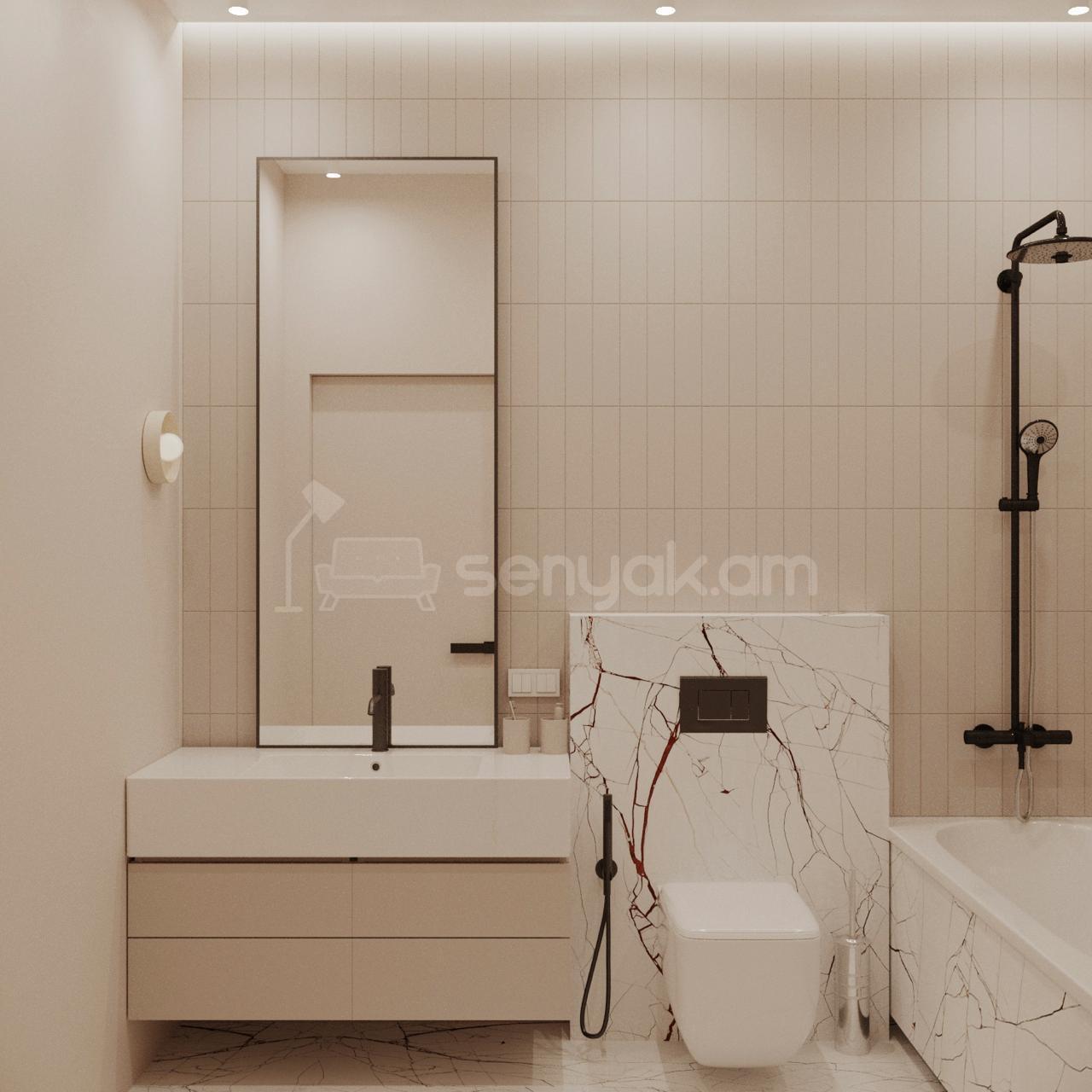 3 Սենյականոց Բնակարան Նորակառույցում, 60քմ, 14/17 հարկ, Դիզայներական Վերանորոգված