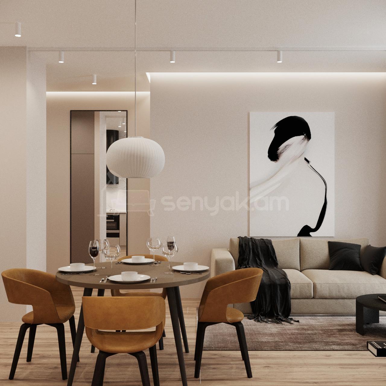 3 Սենյականոց Բնակարան Նորակառույցում, 60քմ, 14/17 հարկ, Դիզայներական Վերանորոգված