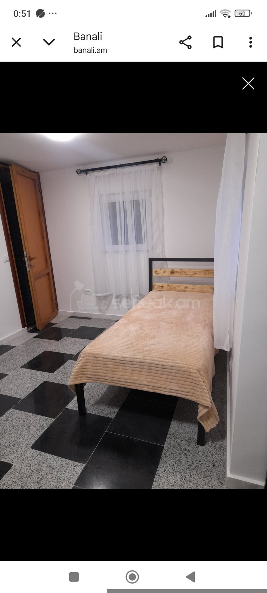 1 Սենյականոց Սեփական Տուն, 20քմ, Կապիտալ Վերանորոգված, Կահավորված