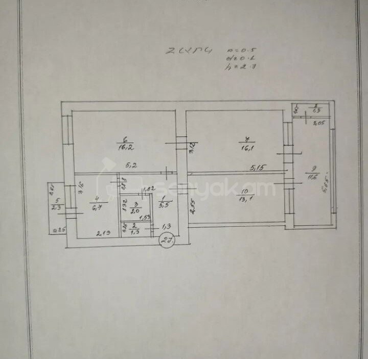 3 Սենյականոց Բնակարան Քարե Շենքում, 76քմ, 5/5 հարկ, Պետական Վիճակում